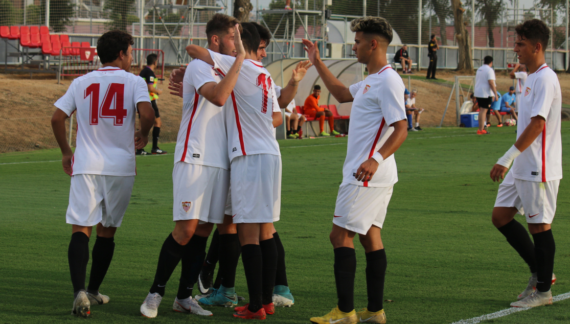 El Sevilla Juvenil celebra un gol. (Foto: SFC).