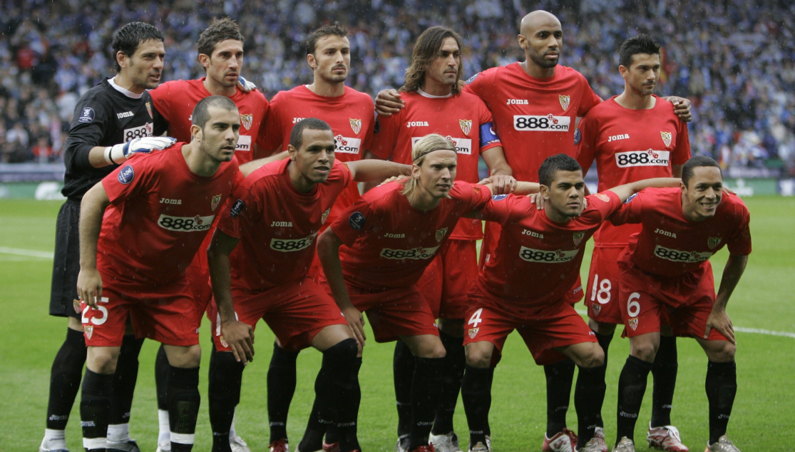 Once del Sevilla FC en la final de Glasgow