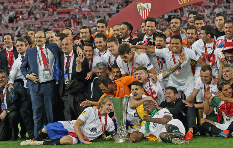 El equipo celebra el título de UEFA 2014