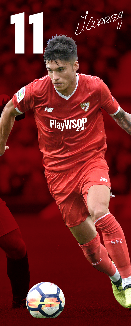 Fotografía de Joaquín Correa, jugador del Sevilla FC temporada 17/18