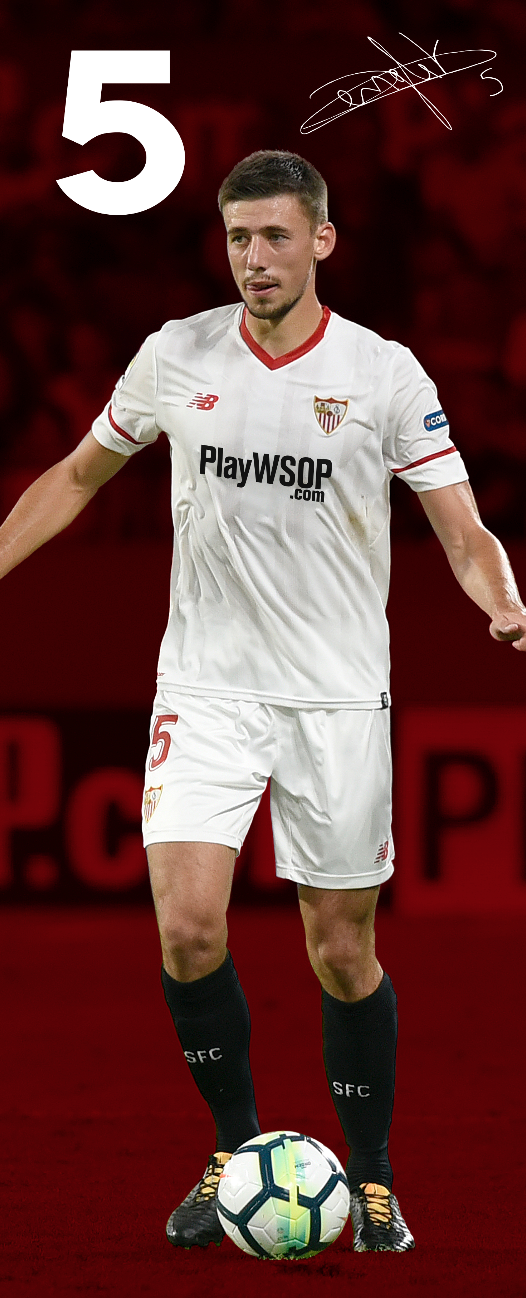 Fotografía del jugador Clément Lenglet, del Sevilla FC temporada 17/18
